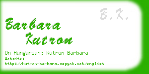 barbara kutron business card